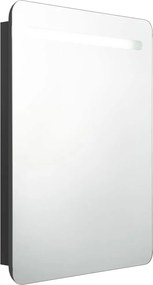 vidaXL fekete LED-es tükrös fürdőszobaszekrény 60 x 11 x 80 cm