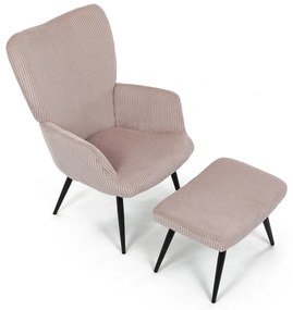 Pihenőfotel lábtartóval L7285 PINK6, rózsaszín