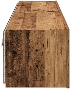 LED-es világítással ellátott TV faliszekrények 2 db Régi fa 80x35x31 cm