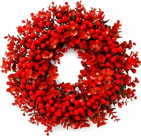 Koszorú ajtóra piros karácsonyi karácsony 35 cm