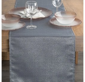 Edna foltálló asztali futóapró ezüst mintával Acélszürke 40x140 cm