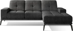 Fekete sarokkanapé (jobb oldali-heverő résszel) Torrense – ELTAP