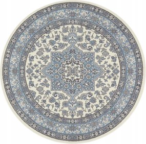 Kerek szőnyeg nappaliba 160cm hagyományos mintás,kék-krém