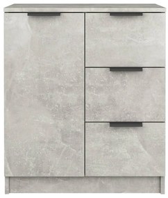 2 db betonszürke szerelt fa tálalóasztal 60 x 30 x 70 cm