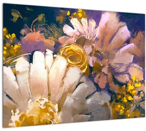 Virágok képe (üvegen) (70x50 cm)