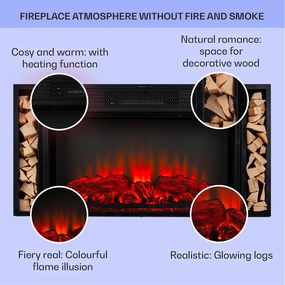 Klarstein Villarrica, elektromos kandalló, 1900 W, LED technológia, távvezérlés