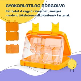 Klarstein Schmatzfatz junior, tízórais doboz, 6 rekesz, 21,3 x 15 x 4,5 cm