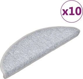vidaXL 10 db világosszürke félkör alakú lépcsőszőnyeg 56 x 17 x 3 cm
