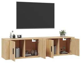 2 db sonoma tölgy színű fali TV-szekrény 80 x 34,5 x 40 cm