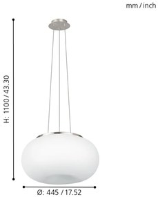 EGLO 86815 - Csillár zsinóron OPTICA 2xE27/60W