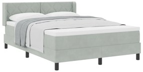 Boxspringágy Matrac Közepes Szürke 140x200 cm Bársony