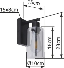 Globo 15465W - Fali lámpa HADERA 1xE27/60W/230V