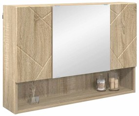 Fürdőszobai tükörszekrény sonoma tölgy 80 x 17 x 55 cm Faanyag