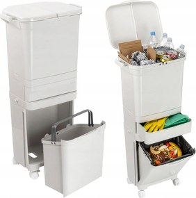 Szelektív hulladékgyűjtő kosár Nardan szürke 42 liter