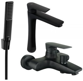 Mexen Axel R72 fürdőszett zuhanygarnitúrával, fekete, 73813R72-70