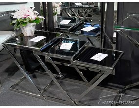 Florio lerakóasztal - virágtartó ezüst-fekete 37x37x48 cm