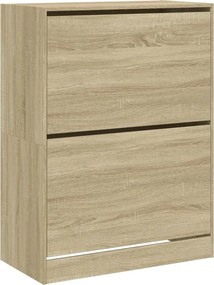 vidaXL sonoma tölgyszínű cipőszekrény 2 kihajtható fiókkal 80x42x108cm