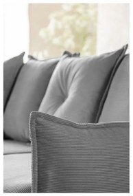 Szürke kordbársony kinyitható sarokkanapé (variálható) Lazy Lukka – Miuform