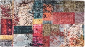 vidaXL többszínű foltvarrott csúszásmentes mosható szőnyeg 190x300 cm