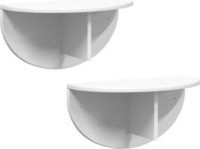 vidaXL Falpolc Falra szerelhető 2 pcs Fehér 48 x 24 x 24 cm Faanyag