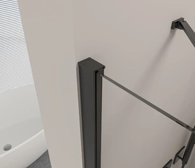 Erga Bern Dupla, zuhanykabin 2 szárnyas ajtókkal 80 (ajtó) x 110 (ajtó) x 195 cm, 6mm átlátszó üveg, fekete profil, ERG-V02-BERN-D080D110-CL-BK