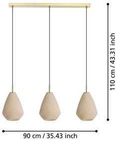 Eglo 900813 - Csillár zsinóron CAPRAROLA 3xE27/40W/230V