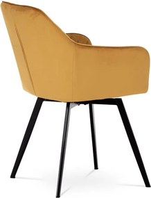 Elegáns Bársony Étkezőszék Sárga Színben Forgó Mechanizmussal. DCH-425 YEL4