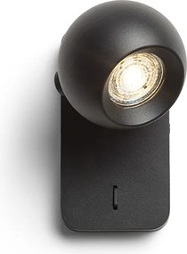 RENDL SIENA nástěnná černá 230V LED GU10 9W