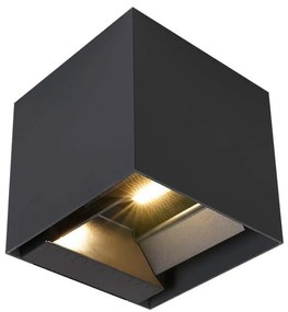 LED napelemes fali lámpa érzékelővel LED/9W/5V IP65 2600 mAh antracit