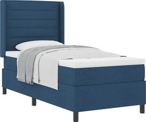 vidaXL Boxrugós ágy matracmal fejtámlával Kék 80 x 200 cm szövet