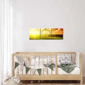 Nyári rét képe (órával) (90x30 cm)