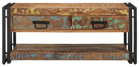 dohányzóasztal többszínű 90x50x38cm tömörfa újrahasznosított fa