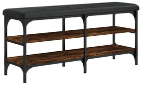 füstös tölgy színű szerelt fa cipőtároló pad 102 x 32 x 47 cm