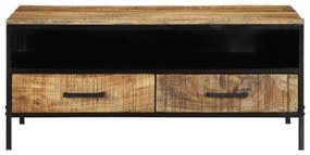 Dohányzóasztal 90x50x40 cm Tömör Fa Durva Mangó