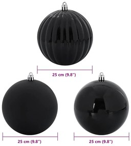 Karácsonyi Díszgömb Készlet 3 pcs Fekete