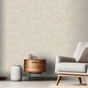 Arthouse Signature 2 Heritage Trail bézs-szürke virágos vinyl tapéta – 100194AH