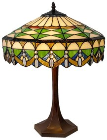 Tiffany asztali lámpa zöld ólomüveg Ø 41*57 CM