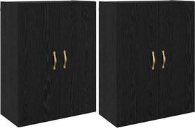 vidaXL Fali szekrény 2 pcs Fekete tölgy 69,5 x 34 x 90 cm Faanyag