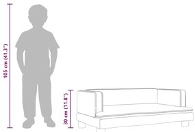 fekete műbőr gyerekkanapé 80 x 45 x 30 cm