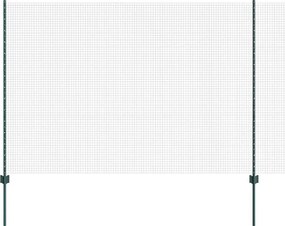 vidaXL Kerítés oszlopokkal Zöld 1,5 x 25 m Acél