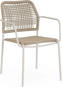 Bézs-natúr színű fém kerti szék Jable – Bizzotto