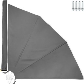 tectake 402875 összecsukható erkély takaró fólia, fali tartóval 140x7,5x140cm - antracit