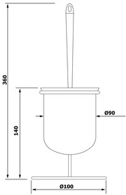 AQUALINE GA1304 Simple line WC kefe, ezüst színű