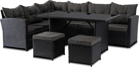 Kerti ülőgarnitúra szett Fekete/Sötétszürke színben. DALLAS