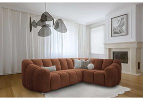 Terrakotta színű sarokkanapé (jobb oldali-L alakú) Shell – Miuform