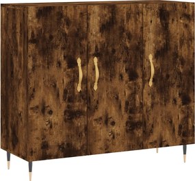 vidaXL füstös tölgy színű szerelt fa tálalószekrény 90 x 34 x 80 cm