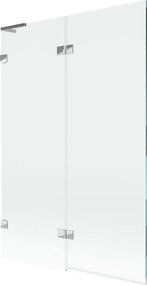 Mexen Lunar L kádparaván 2-szárnyú bal 120 x 150 cm, átlátszó, króm - 897L-120-100-01-00-L