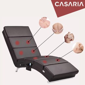 Casaria® London nyugágy masszázs és melegítő funkcióval - sötétbarna