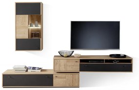 Valencia TV állvány tölgy, antracit 306 cm