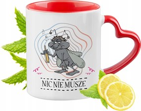 Vicces Piros Bögre Szív Alakú Füllel Ajándék